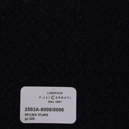 2593a-0008/0006 Cerruti Lanificio - Vải Suit 100% Wool - Đen Trơn